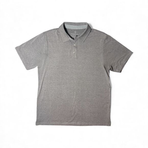 Free Fly Bamboo Flex Polo Shirt Men's Large Heather Grey Short Sleeve Stretch - Picture 2 of 5